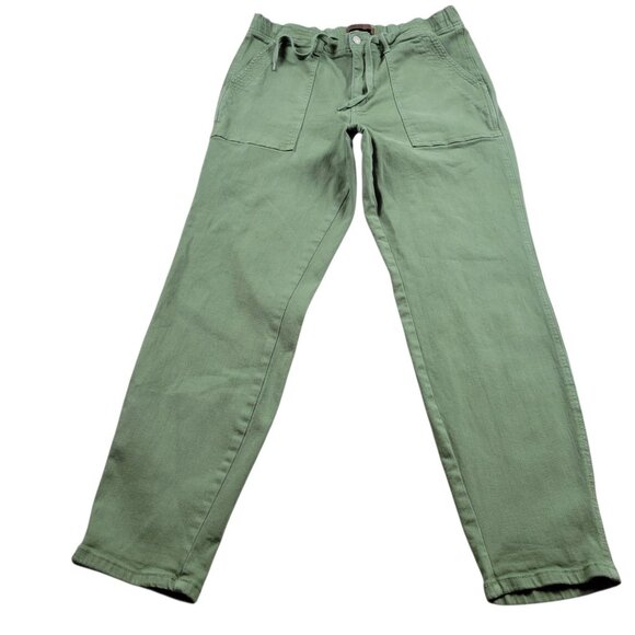 Judy Blue Joggers Pants Womens 11/30 Green Drawstring Stretch Utility - Picture 1 of 9